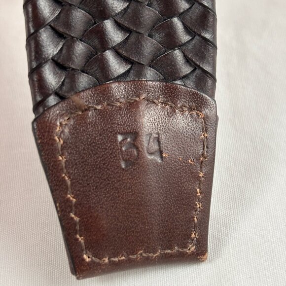 TORINO Men's Belt Size 34 Brown Woven Braided Leather Made USA - Picture 6 of 10